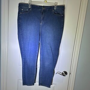 Love & Legend Women's Skinny Jeans in Deep Blue Wash